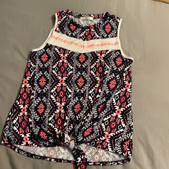 Boutique Tank with Aztec Print - Picture 1 of 2